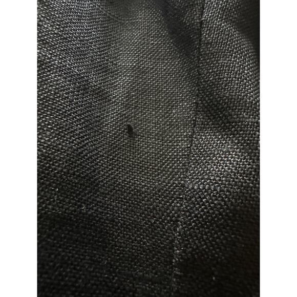 Vintage 100% Linen Black Fish Embroidery Dress Beaded Straps 6 Deborah Laws - Picture 6 of 6